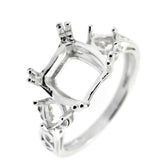 Sterling Silver Semi Mount Ring Setting Square 9x9mm CU 10x10mm HT 5x5mm - Syzjewelry