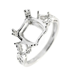 Sterling Silver Semi Mount Ring Setting Square 9x9mm CU 10x10mm HT 5x5mm - Syzjewelry