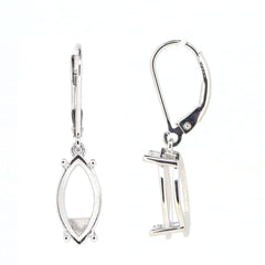 Sterling Silver Semi Mount Earrings Setting Marquise MQ 14x7mm Leverba - Syzjewelry