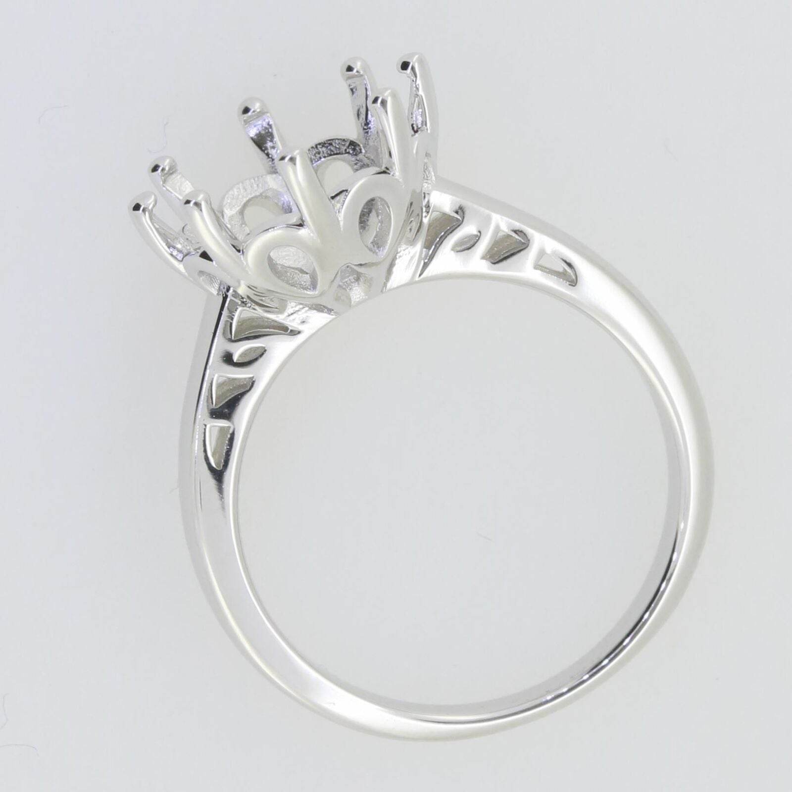 Sterling Silver Semi Mount Ring Setting Round RD 11x11mm Solitaire - Syzjewelry