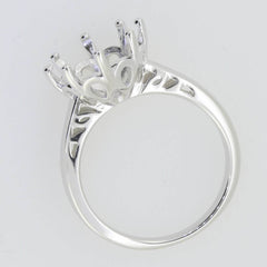 Sterling Silver Semi Mount Ring Setting Round RD 11x11mm Solitaire - Syzjewelry