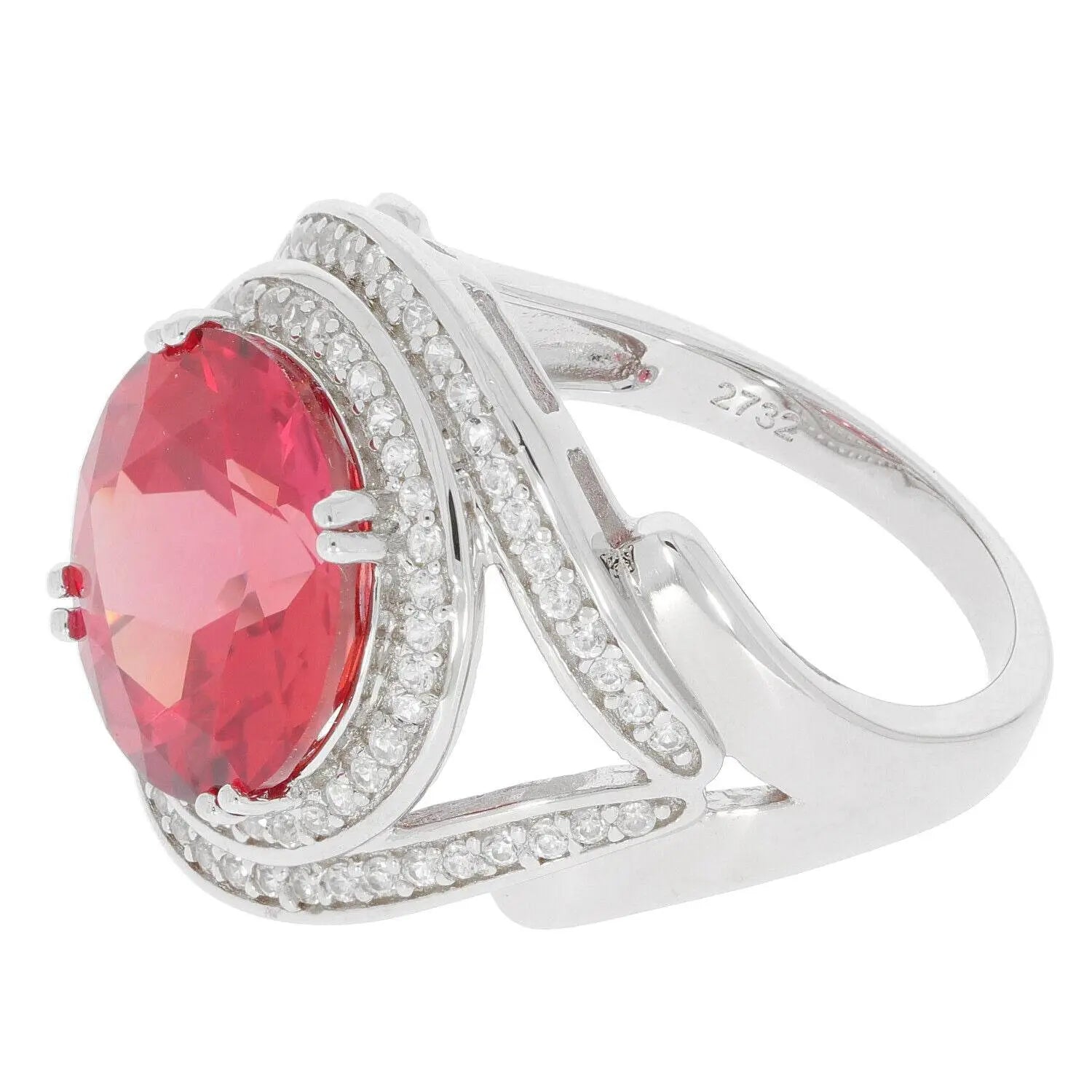 Sterling Silver Semi Mount Ring Setting Round RD 12x12mm Halo Split Shank S9 - Syzjewelry