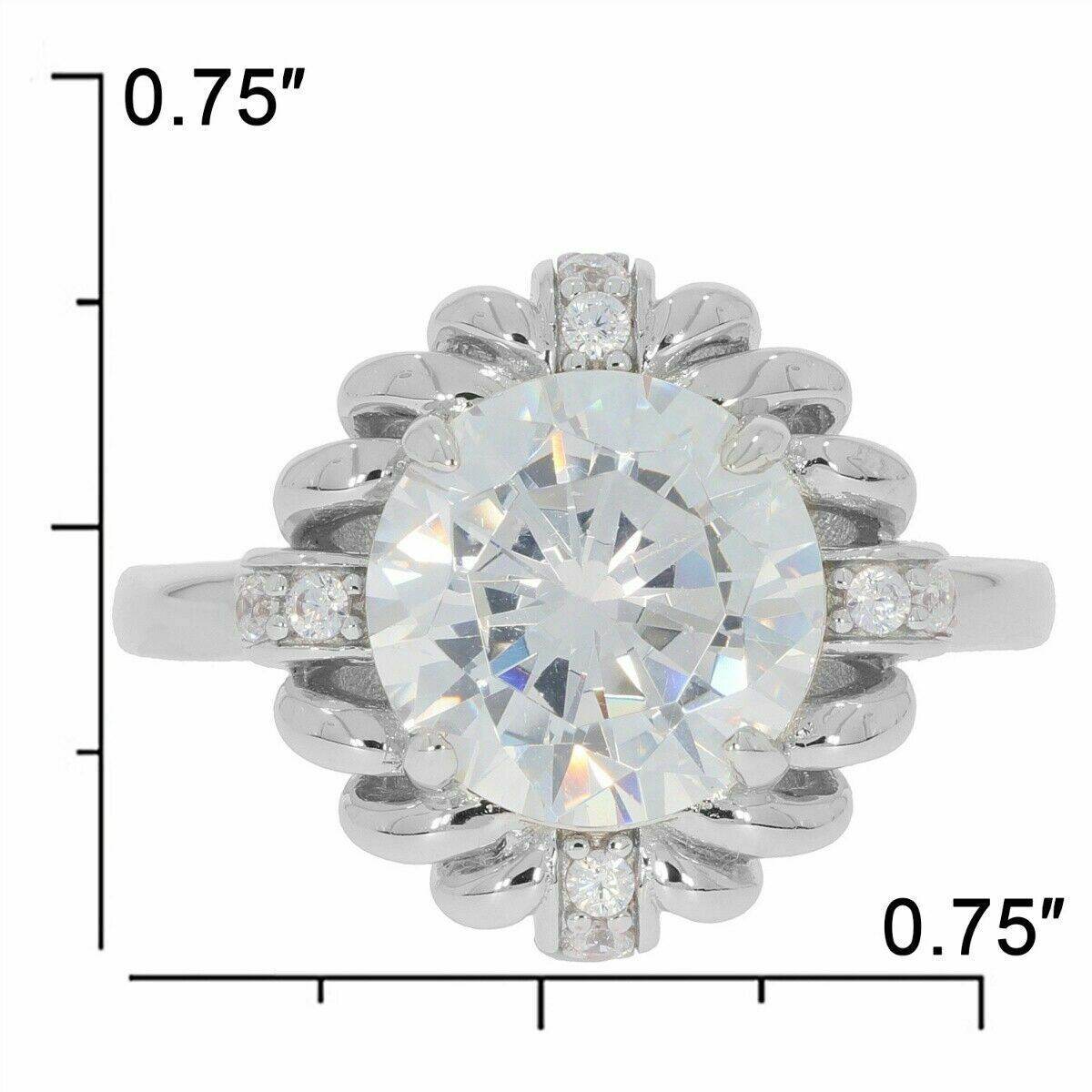 Sterling Silver Semi Mount Ring Setting Round RD 10x10mm White Topaz - Syzjewelry