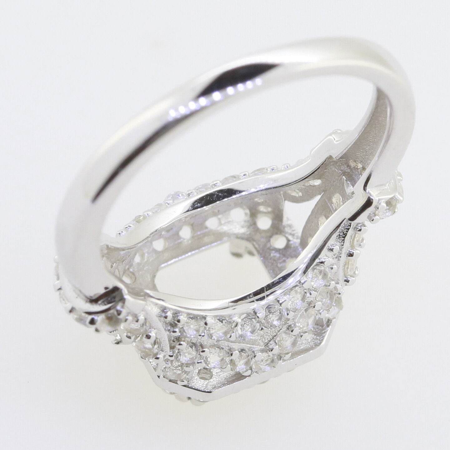 Sterling Silver Semi Mount Ring Setting Asscher SQ 8x8mm Halo Engagement Ring - Syzjewelry