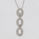 Sterling Silver Semi Mount Pendant Setting Oval OV 6X4mm 3 Stones Halo Topaz - Syzjewelry