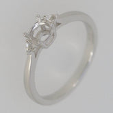 Delicate Sterling Silver Semi Mount Ring Setting RD 5x5mm White Topaz - Syzjewelry