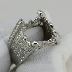 Sterling Silver Semi Mount Ring Setting OCT 14x10mm White Topaz White Topaz - Syzjewelry