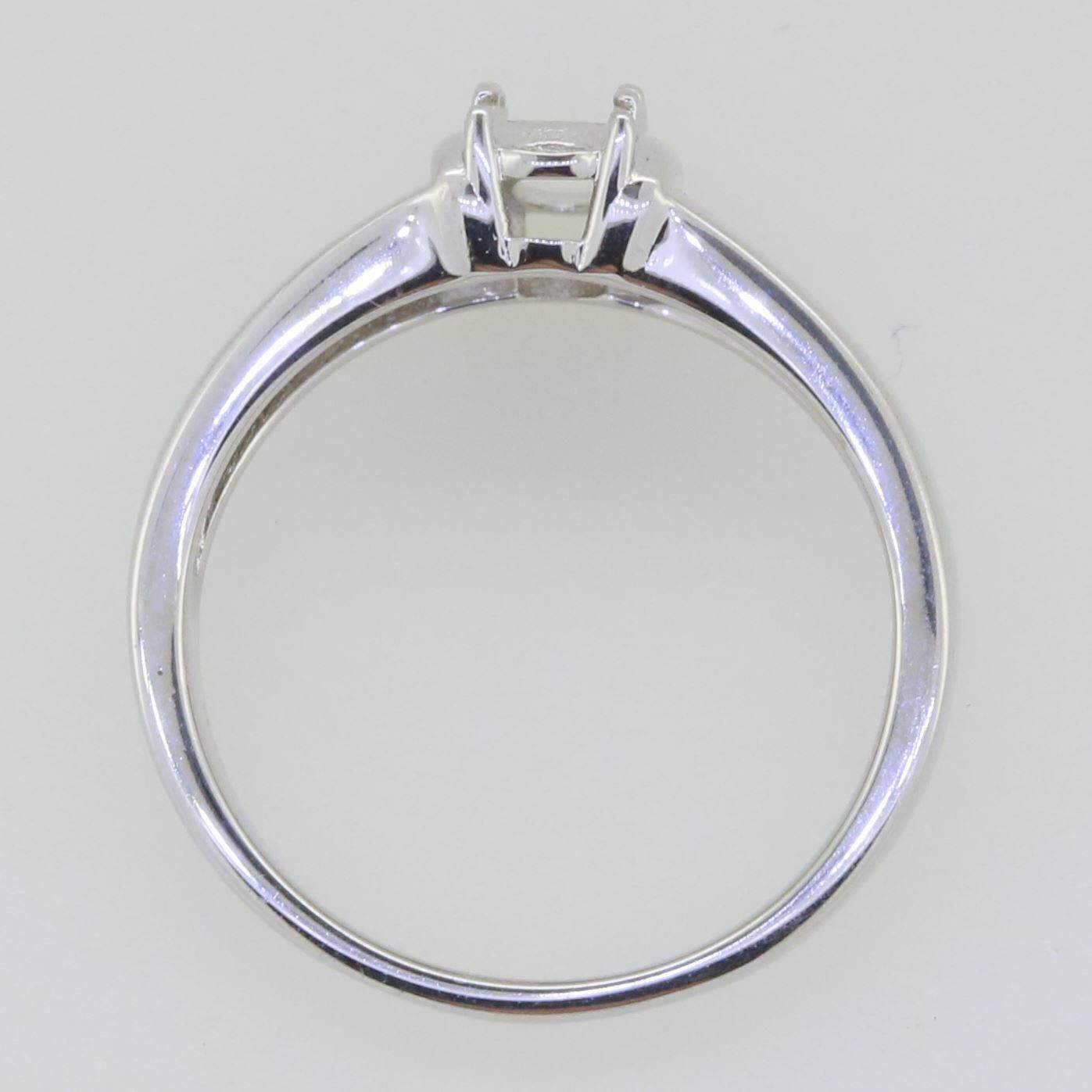 14K White Gold Semi Mount Ring Setting Round RD 4x4mm - Syzjewelry