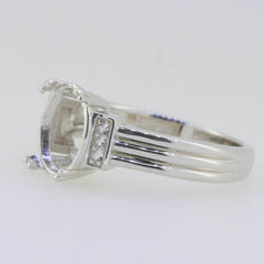 Sterling Silver Semi Mount Ring Setting Oval OV 10X8mm White Topaz DK21293R - Syzjewelry