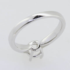 Sterling Silver Semi Mount Ring Setting Round RD 6.5mm White Topaz GTL21067R - Syzjewelry