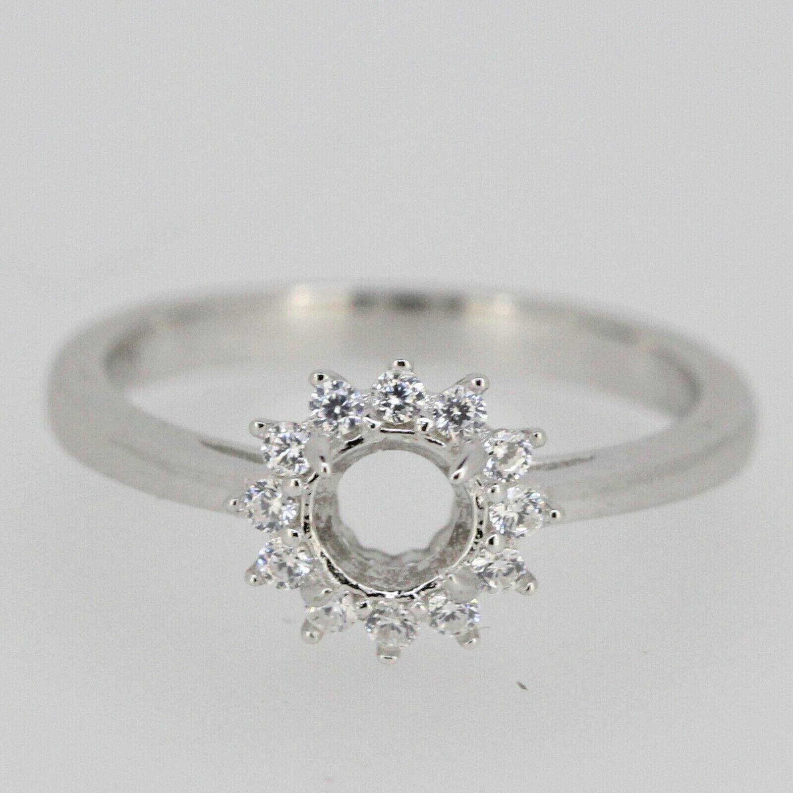 Sterling Silver Semi Mount Ring Setting Round RD 5x5mm Moissanite L350GR350( - Syzjewelry
