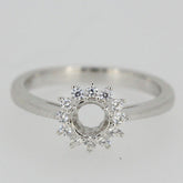 Sterling Silver Semi Mount Ring Setting Round RD 5x5mm Moissanite L350GR350( - Syzjewelry