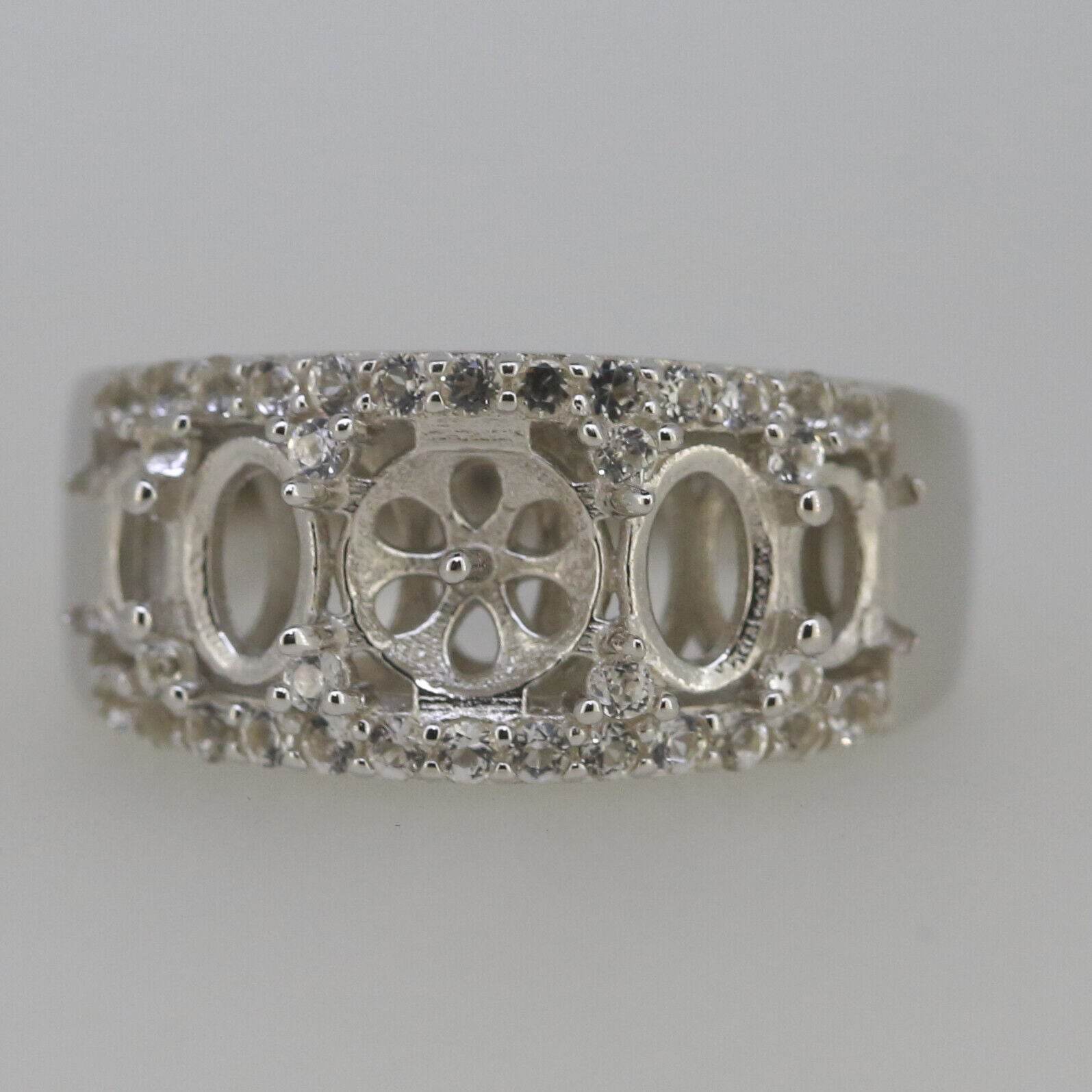 Sterling Silver SemiMount Ring Setting Pearl Round RD 9x9 to 9.5mm OV6x4,5x3 - Syzjewelry