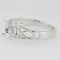 Sterling Silver Semi Mount Ring Setting Round RD 8x8mm White Topaz - Syzjewelry