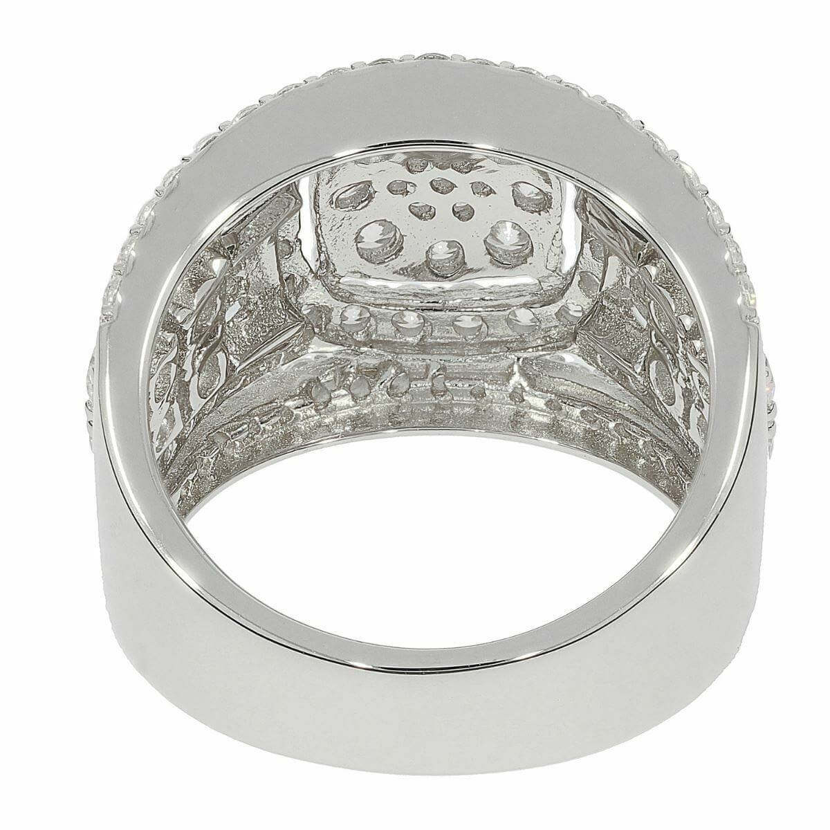 Sterling Silver Natural White Topaz Cluster Ring White Topaz - Syzjewelry