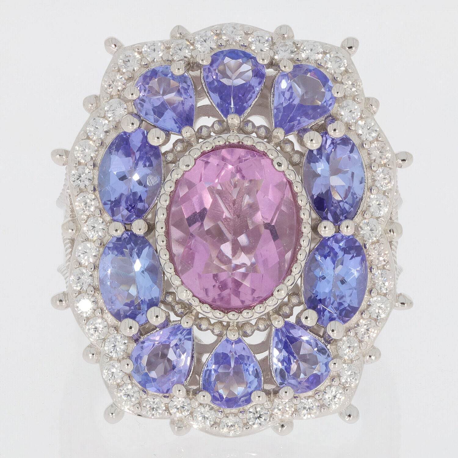 Sterling Silver Semi Mount Ring Setting Oval OV 10X8mm OV 6x4 PE 5x4 W - Syzjewelry