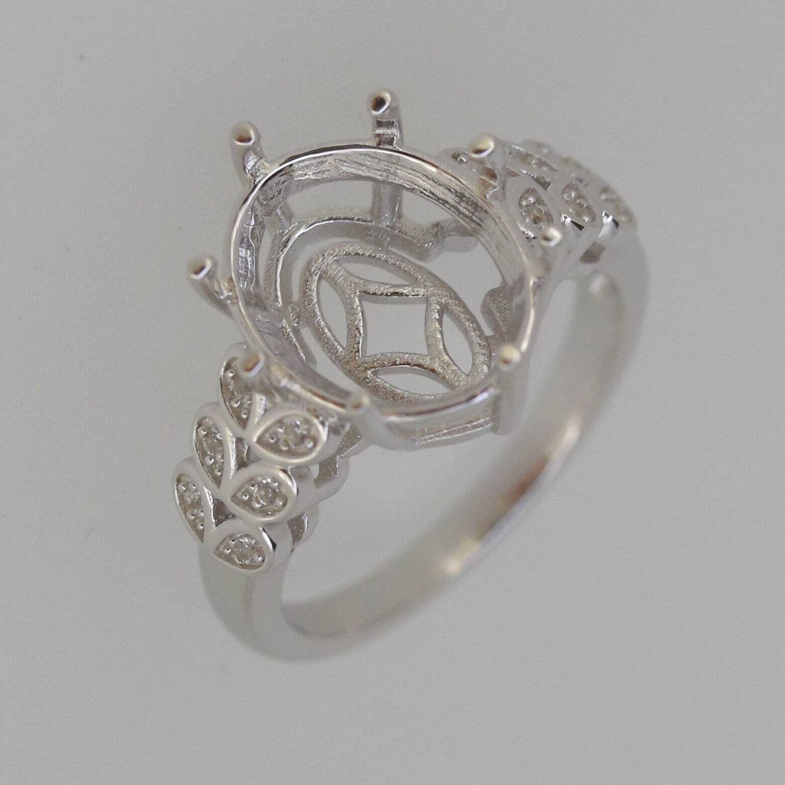 Sterling Silver Semi Mount Ring Setting Oval OV 14x10mm - Syzjewelry