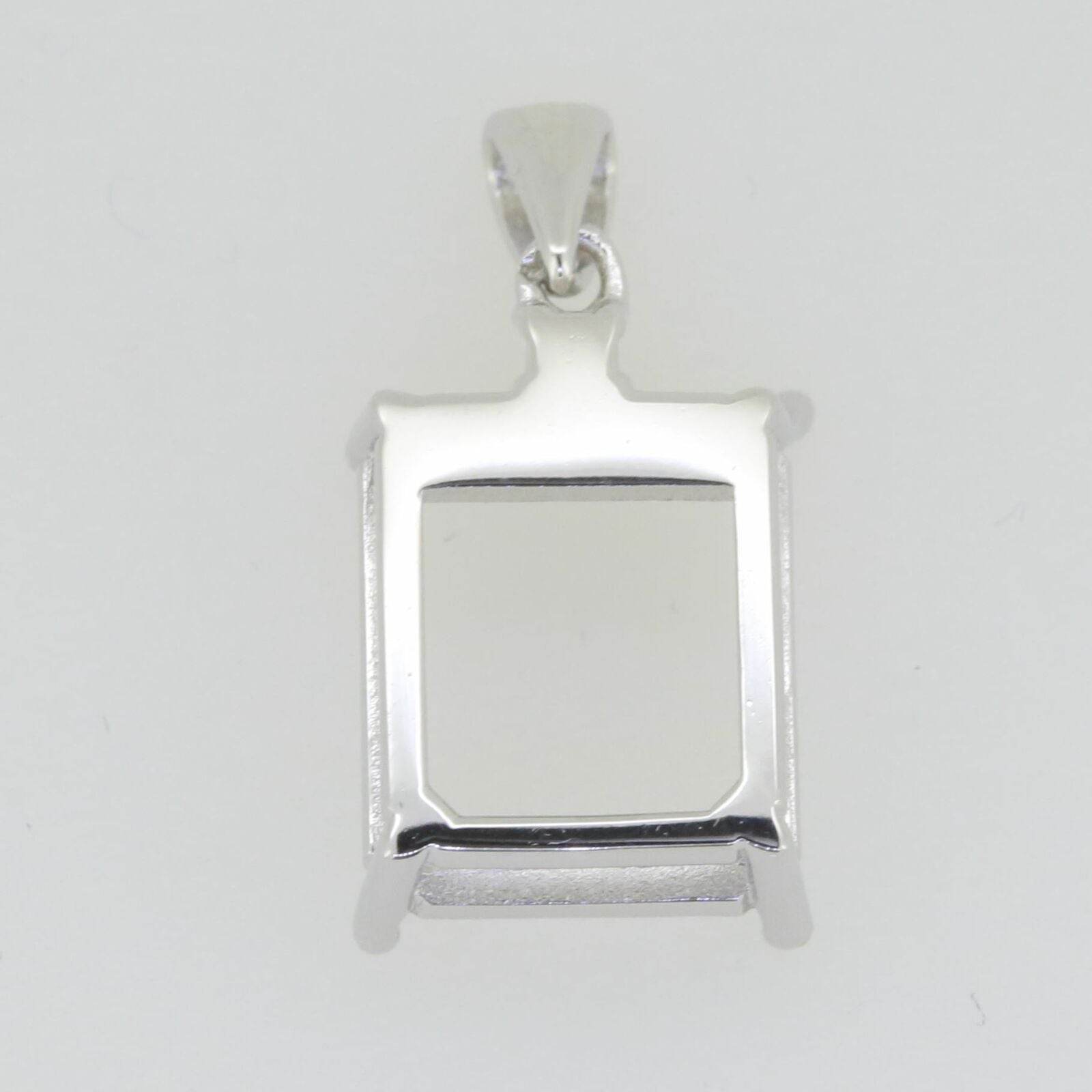 Sterling Silver Semi Mount Pendant Setting Emerald OCT 12X10mm - Syzjewelry
