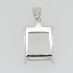 Sterling Silver Semi Mount Pendant Setting Emerald OCT 12X10mm - Syzjewelry
