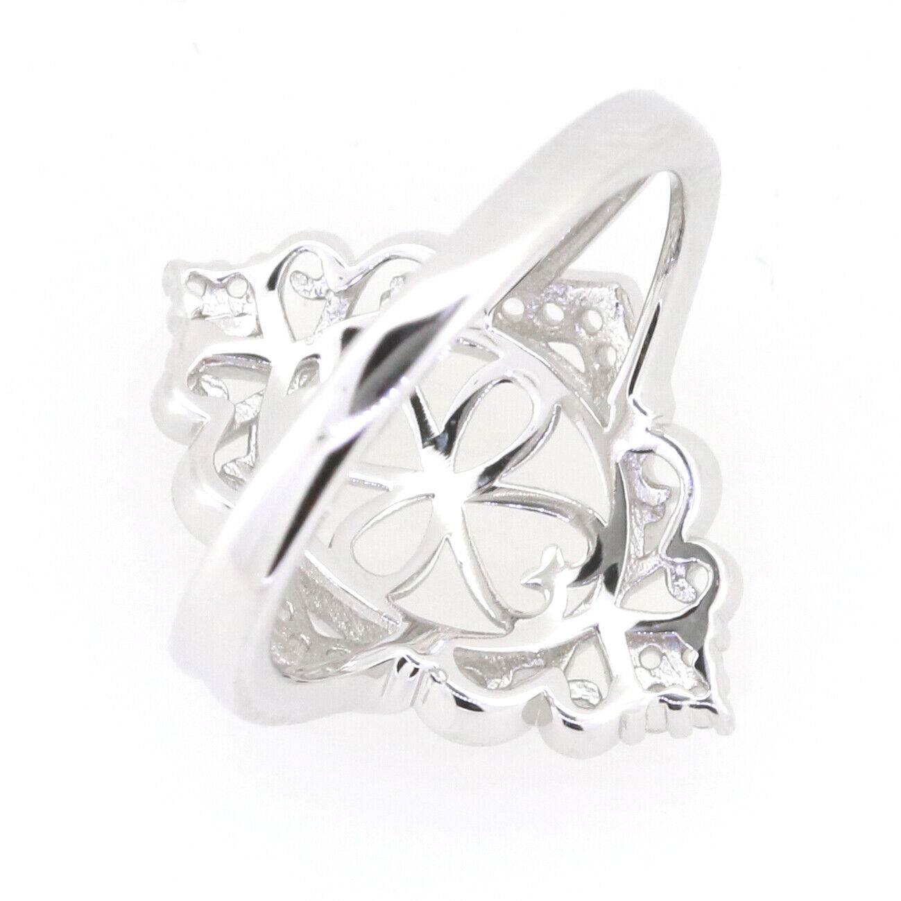 Solid Sterling Silver Semi Mount Ring Setting Oval OV 12x10mm White Topaz So - Syzjewelry