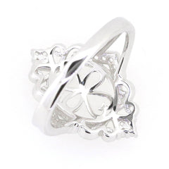 Solid Sterling Silver Semi Mount Ring Setting Oval OV 12x10mm White Topaz So - Syzjewelry