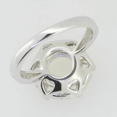 14K White Gold Semi Mount Ring Setting Round RD 8x8mm Solid - Syzjewelry