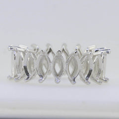 Sterling Silver Semi Mount Ring Setting Marquise MQ 7x3.5mm - Syzjewelry