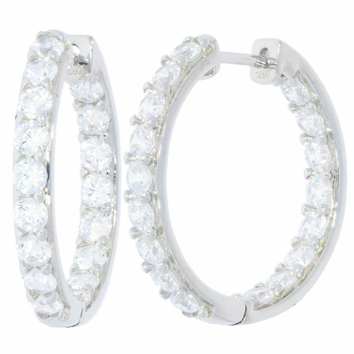 Sterling Silver Semi Mount Earrings Setting Round RD 3x3mm Hoop Earrings - Syzjewelry