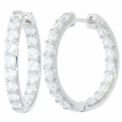 Sterling Silver Semi Mount Earrings Setting Round RD 3x3mm Hoop Earrings - Syzjewelry