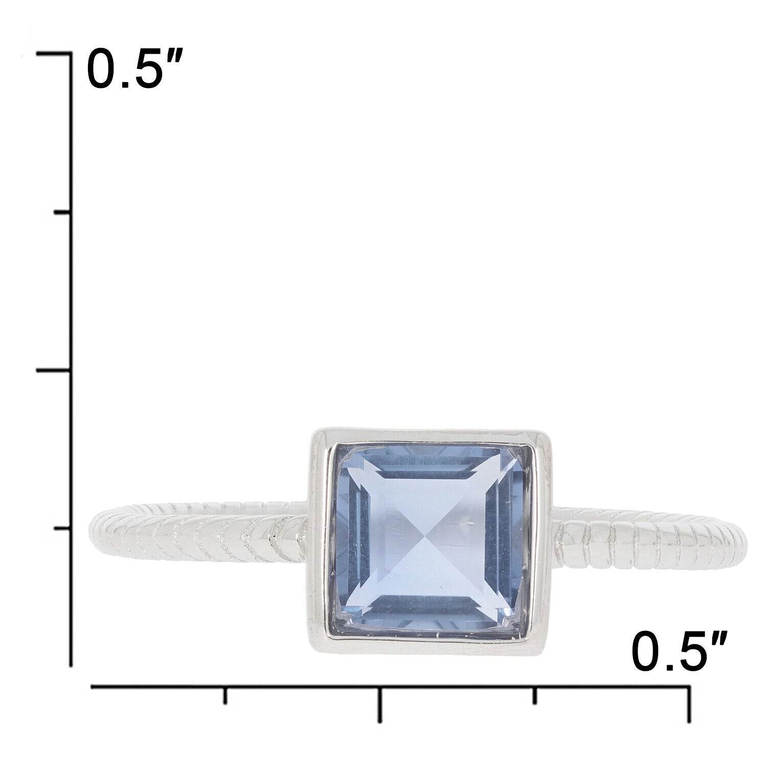 Sterling Silver Semi Mount Ring Setting Princess SQ 6X6mm Bezel Set - Syzjewelry