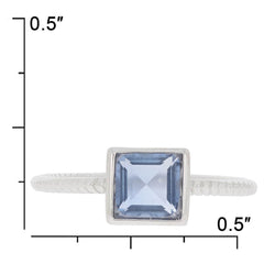 Sterling Silver Semi Mount Ring Setting Princess SQ 6X6mm Bezel Set - Syzjewelry