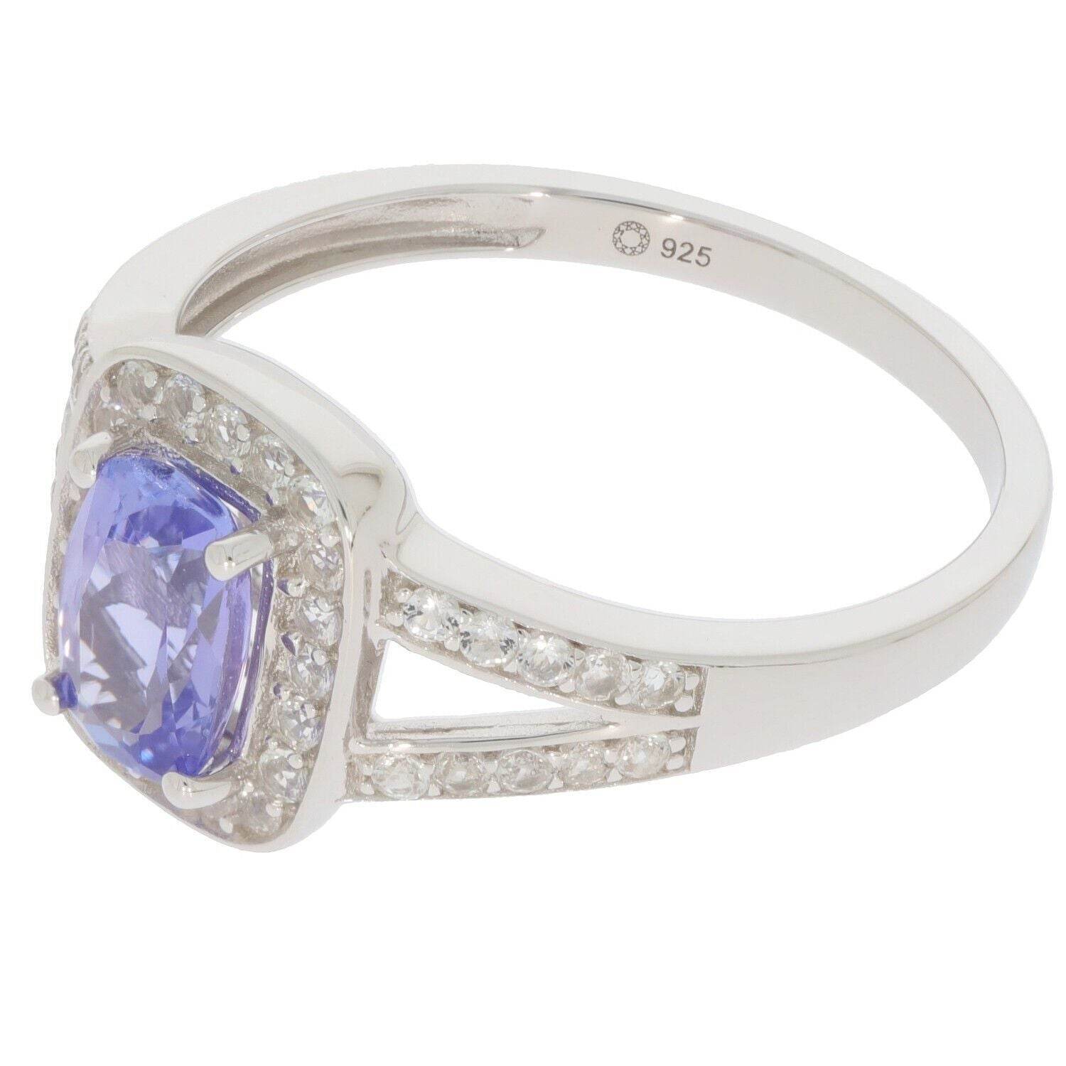 Sterling Silver Semi Mount Ring Setting Cushion Cu 7x5mm Halo Topaz Split Sh - Syzjewelry