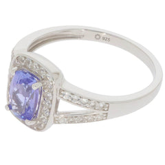 Sterling Silver Semi Mount Ring Setting Cushion Cu 7x5mm Halo Topaz Split Sh - Syzjewelry