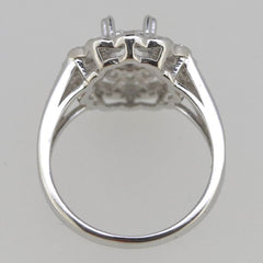 Sterling Silver Semi Mount Ring Setting Oval OV 6x5mm White Topaz - Syzjewelry