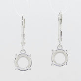 Sterling Silver Semi Mount Earrings Setting Round RD 8x8mm White Topaz - Syzjewelry