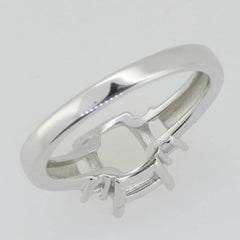 14K White Gold Semi Mount Ring Setting Cushion CU 9x7mm CU 5x2.5 - Syzjewelry