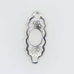 Silver Semi Mount Pendant Setting Oval OV 9X7mm White Topaz - Syzjewelry