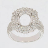 Sterling Silver Semi Mount Ring Setting Oval OV 10X8mm - Syzjewelry