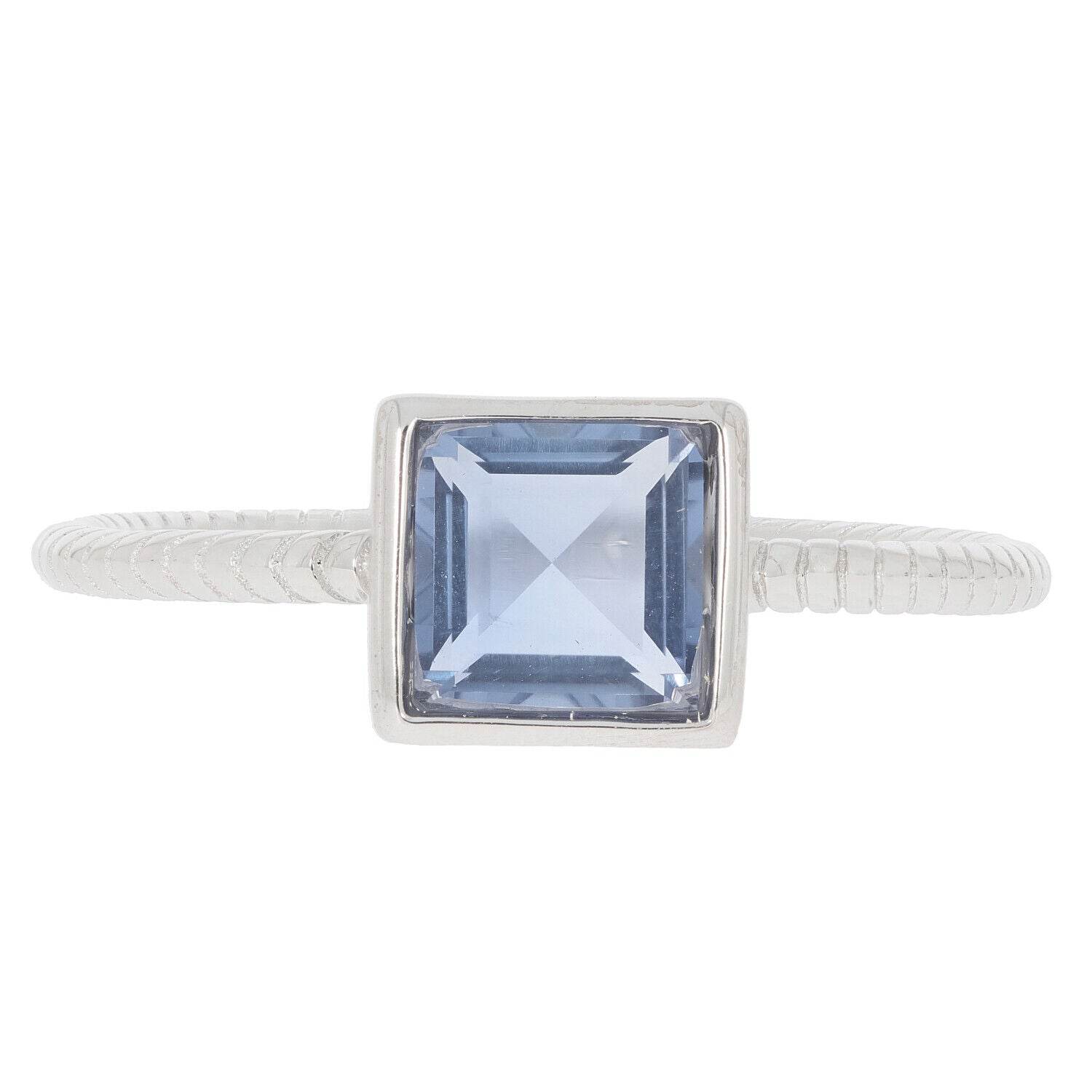 Sterling Silver Semi Mount Ring Setting Princess SQ 6X6mm Bezel Set - Syzjewelry