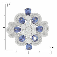 Sterling Silver Semi Mount Ring Setting PE 4x3mm RD2.5x2.5mm Cluster Ring N0 - Syzjewelry