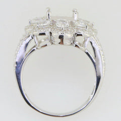 Sterling Silver Semi Mount Ring Setting OV 10X8mm White Topaz - Syzjewelry