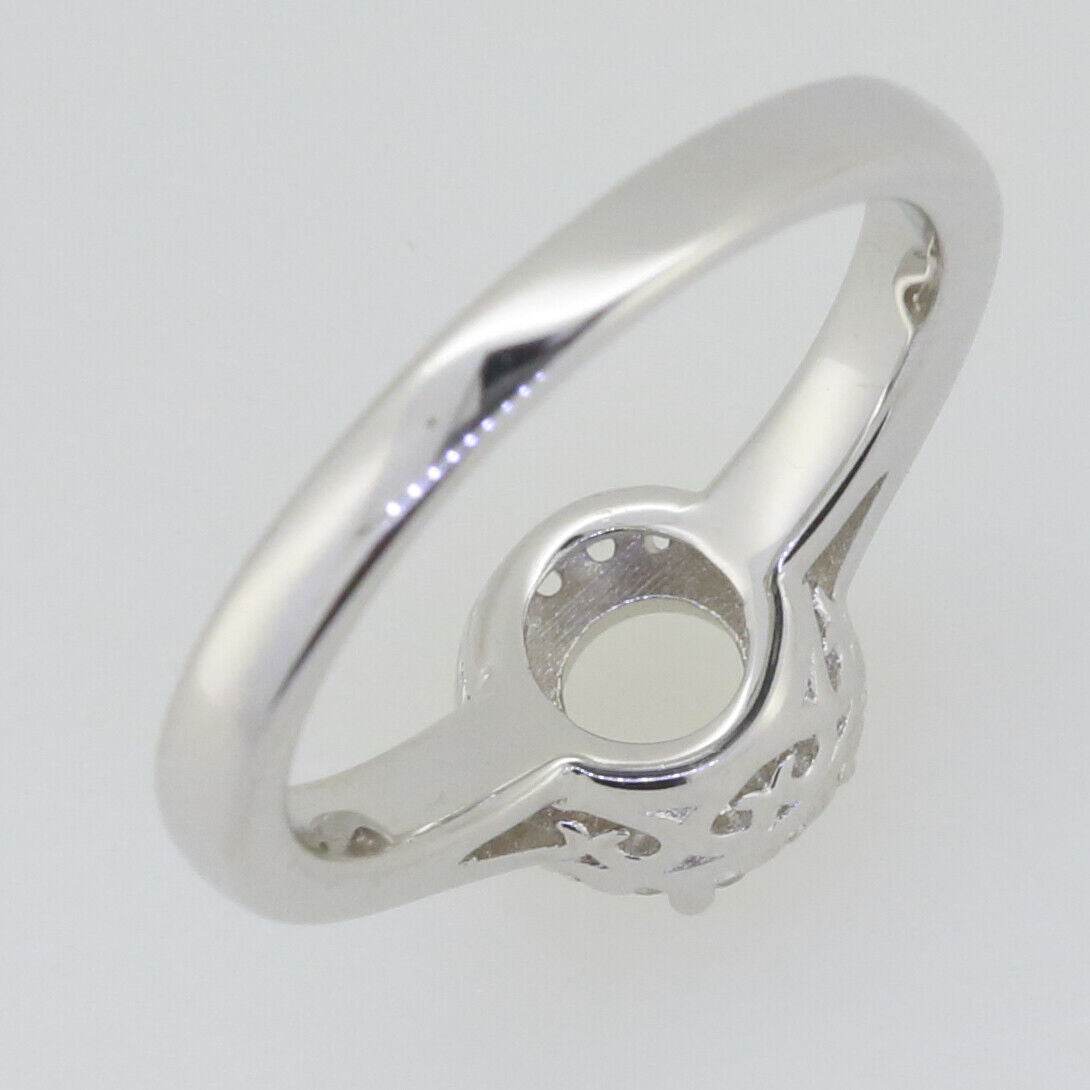 Sterling Silver Semi Mount Ring Setting Round RD 6x6mm Halo Topaz - Syzjewelry