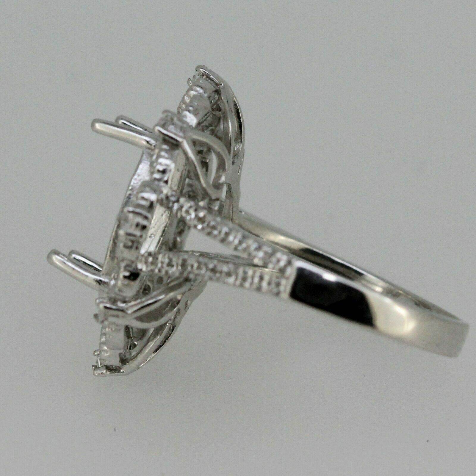 Sterling Silver Semi Mount Ring Setting Oval OV 14x10mm White Topaz - Syzjewelry