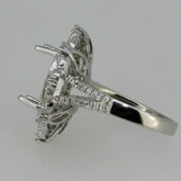 Sterling Silver Semi Mount Ring Setting Oval OV 14x10mm White Topaz - Syzjewelry