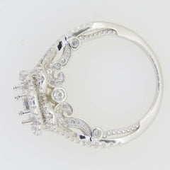 Sterling Silver Semi Mount Ring Setting Round RD 6.5x6.5mm RD 6 Halo E - Syzjewelry