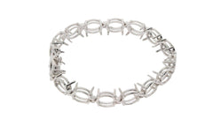 Sterling Silver Semi Mount Bracelet Setting Oval OV 9x7mm PJC21248B - Syzjewelry