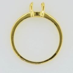 Sterling Silver Semi Mount Ring Setting Cab Oval OV 5x3mm Yellow Gold Plated - Syzjewelry