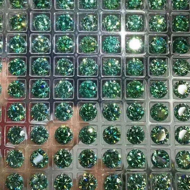 Round 9mm Greenish Blue Color loose moissanite 3 Carat VVS1 certificate RD 9x9mm - Syzjewelry