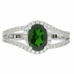 Sterling Silver Semi Mount Ring Setting Oval OV 8x6mm White Topaz PJC2537R - Syzjewelry