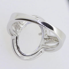 Sterling Silver Semi Mount Ring Setting Oval OV 14x10mm Halo Split Sha - Syzjewelry